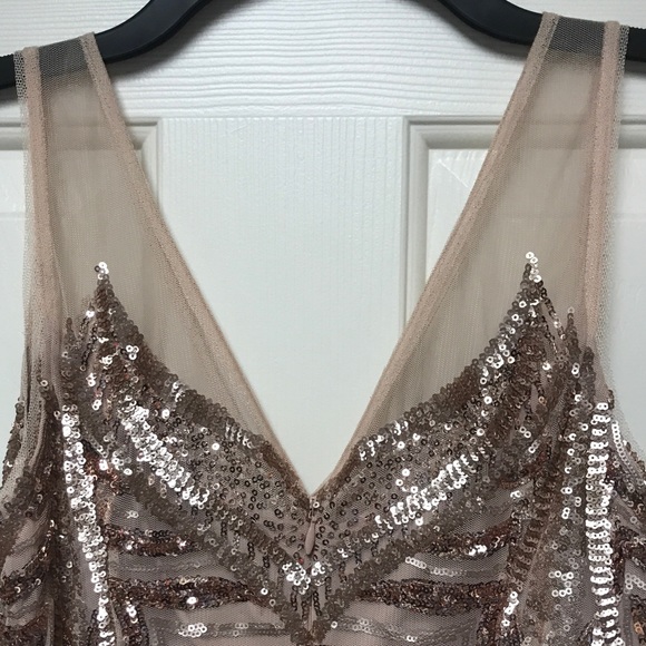 Adrianna Papell Sequin Embroidered Gown - Picture 5 of 8